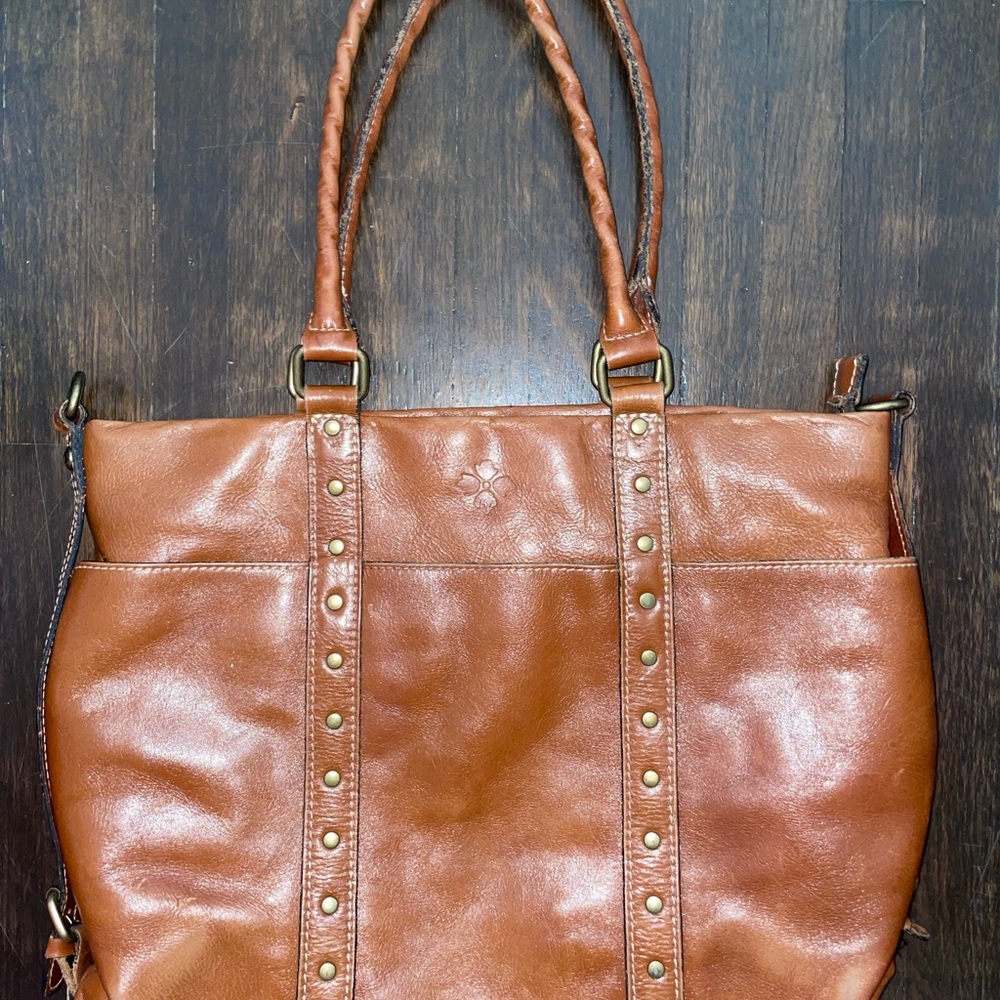 Patricia Nash Tan Leather Tote with Braided Handles